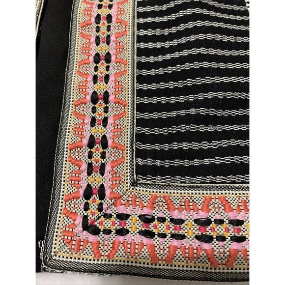 Rafaella Striped Woven Textured Boho Black Pink Blazer Jacket Women’s Sz XL, NWT - Picture 2 of 13